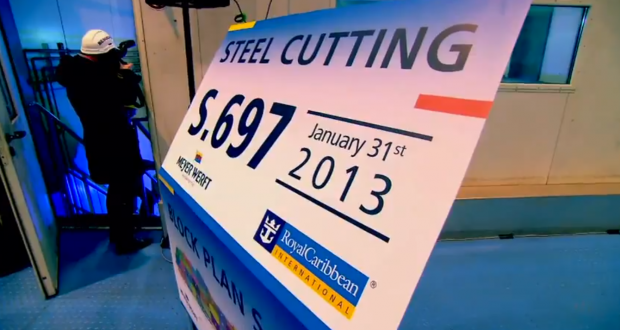 Royal Caribbean Cuts Steel For Quantum of the Seas (Video)