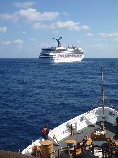 Carnival Triumph powerless at sea. (photo: USCG)